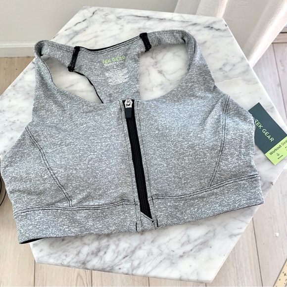 tek gear Other - TEK GEAR Front Close Racer Back Sports Bra Heather Grey S